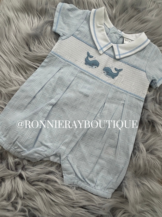 Blue whale romper