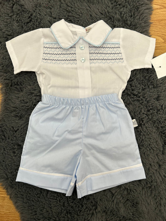 Sky blue smocked set