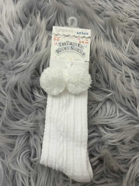 White Pom Pom socks