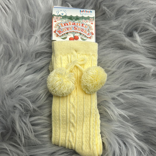 Yellow Pom Pom socks