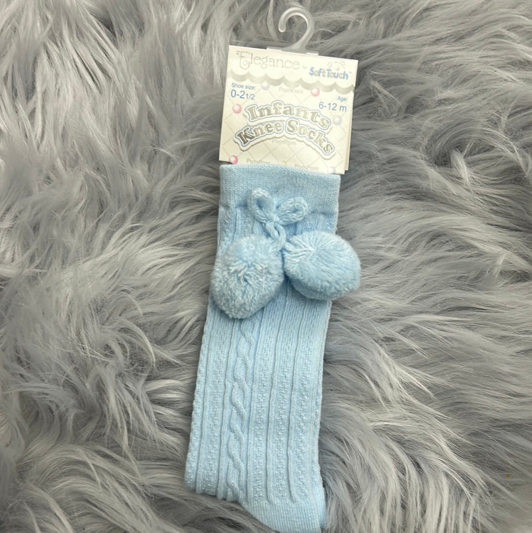 Blue Pom Pom socks