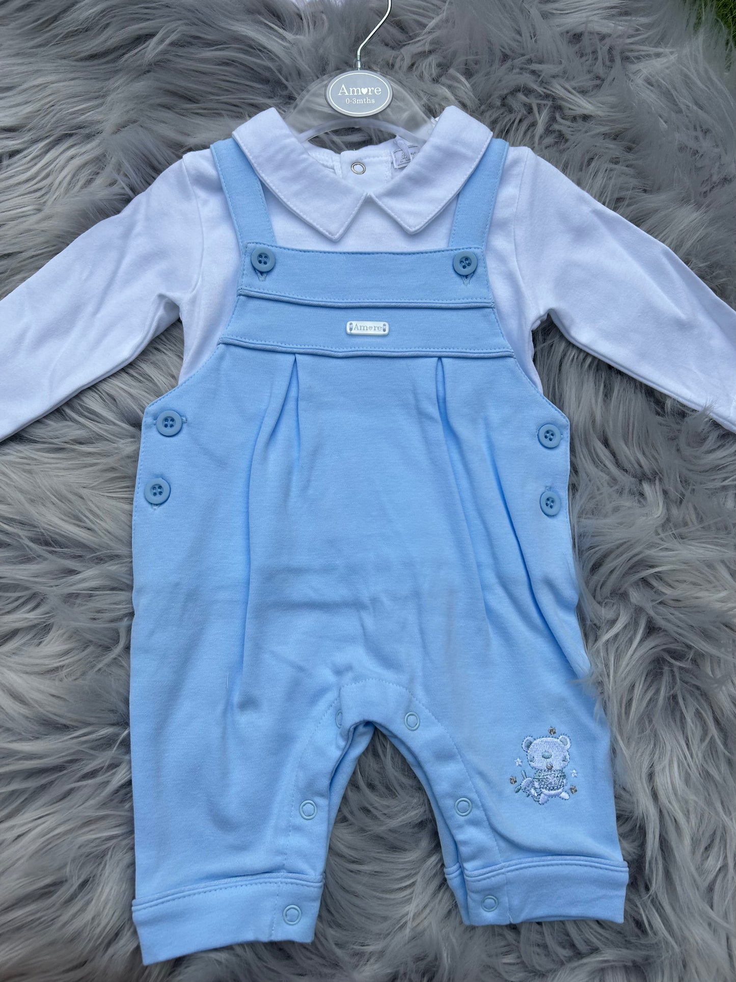 Blue& white dungarees