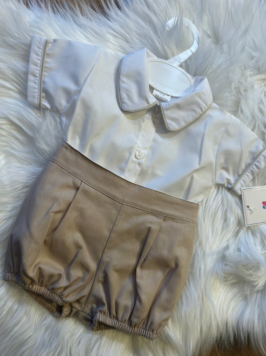 Beige shirt set