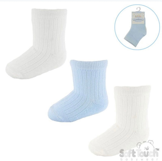 Pk3 ribbed ankle socks