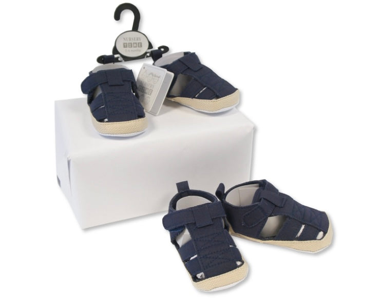 Navy & beige sandals